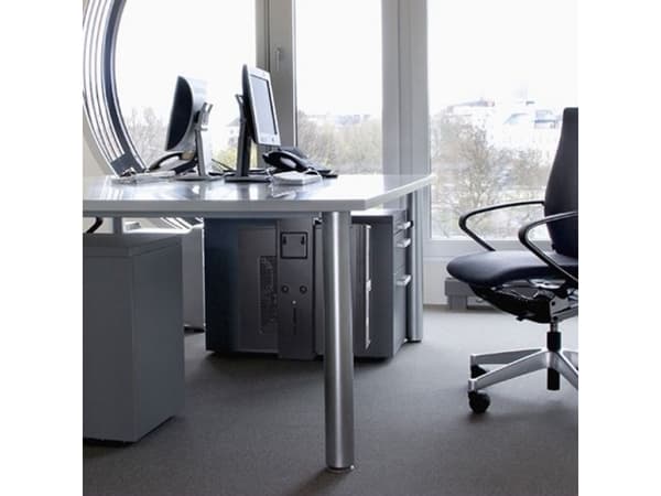 Techly ICA-CS 66, Keskusyksikön pidike pöydän alle, 10 kg, Musta, Metalli, 175 mm, 3,23 kg