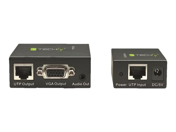 TECHly Amplifier Extender VGA and Audio over Network Cable - Förlängd räckvidd för audio/video - upp till 300 m