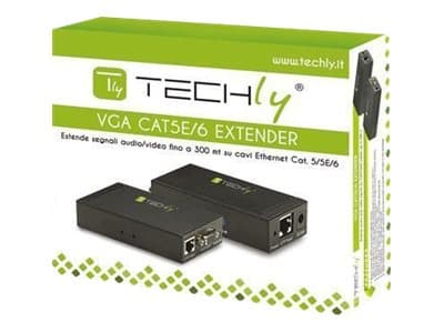 TECHly Amplifier Extender VGA and Audio over Network Cable - Förlängd räckvidd för audio/video - upp till 300 m