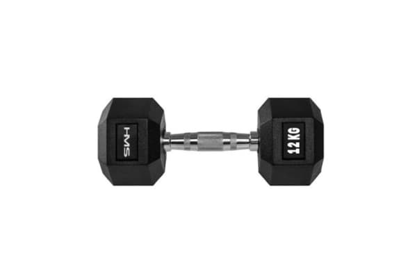 HMS Dumbbell Hex Pro black-silver 12 kg (17-66-115)