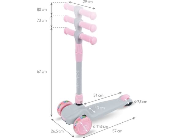 Kidwell Balance scooter JAX grå/rosa kidwell