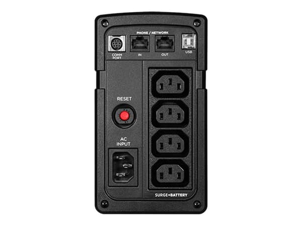 CyberPower RT650EI - UPS - AC 230 V - 400 watt - 650 VA - RS-232, USB - utgangskontakter: 4 - svart
