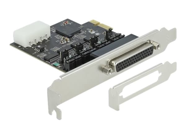 Delock - Seriell adapter - PCIe 2.0 lav profil - RS-232 x 4 - svart