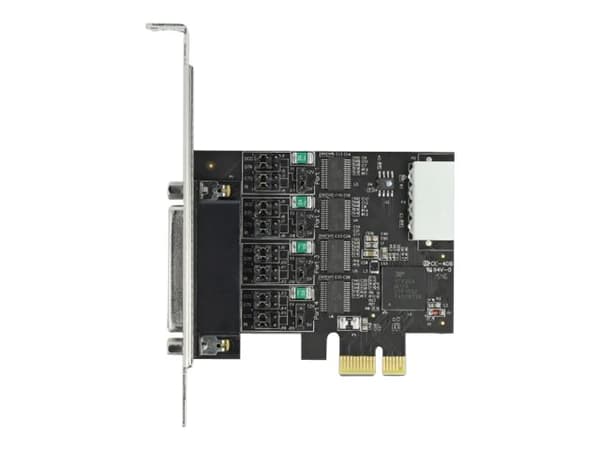Delock - Seriell adapter - PCIe 2.0 lav profil - RS-232 x 4 - svart