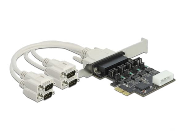 Delock - Seriell adapter - PCIe 2.0 lav profil - RS-232 x 4 - svart