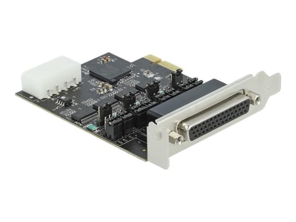 Delock - Seriell adapter - PCIe 2.0 lav profil - RS-232 x 4 - svart