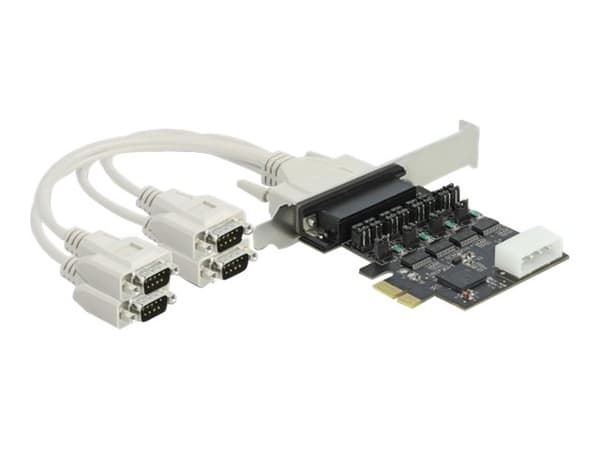 Delock - Seriell adapter - PCIe 2.0 lav profil - RS-232 x 4 - svart