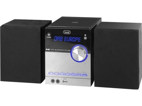 Trevi 0H10D800, Hjemmelydanlegg (mini), Sort, Sølv, 1 plattformer, Topp, DAB, DAB+, FM, PLL, LCD