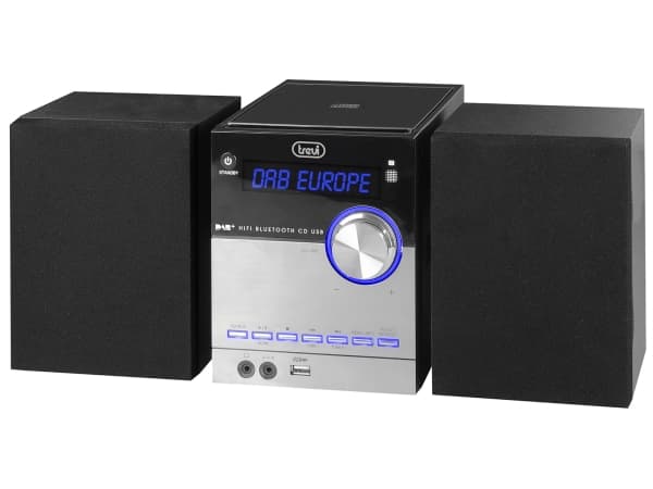 Trevi 0H10D800, Hjemmelydanlegg (mini), Sort, Sølv, 1 plattformer, Topp, DAB, DAB+, FM, PLL, LCD