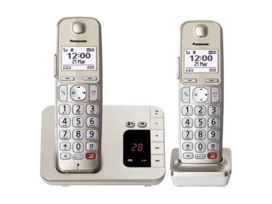 Panasonic KX-TGE262 - Trådløs telefon + ekstra håndsett Sjampagne