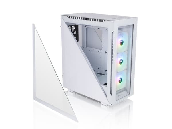 Thermaltake Divider 500 TG Snow ARGB - Mid tower - ATX - genomskinlig sidopanel (härdat glas) - ingen strömförsörjning (PS/2) - vit - USB/ljud