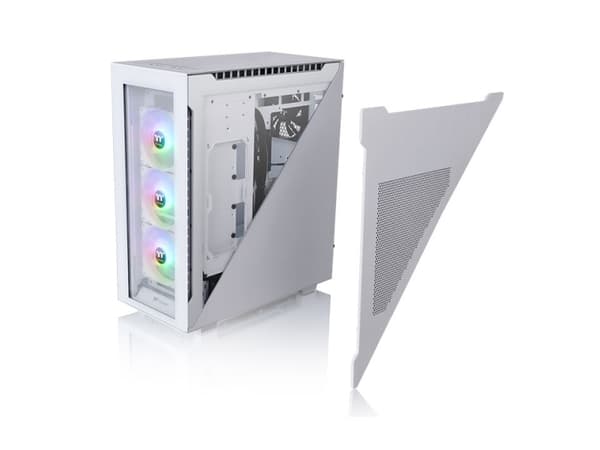 Thermaltake Divider 500 TG Snow ARGB - Mid tower - ATX - genomskinlig sidopanel (härdat glas) - ingen strömförsörjning (PS/2) - vit - USB/ljud