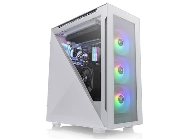 Thermaltake Divider 500 TG Snow ARGB - Mid tower - ATX - genomskinlig sidopanel (härdat glas) - ingen strömförsörjning (PS/2) - vit - USB/ljud
