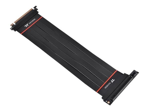 Thermaltake TT Premium PCI-E 4.0 Extender - PCI Express x16 kabel - 164 pin PCI Express (han) til 164 pin PCI Express (hun) vinklet - 30 cm - sort