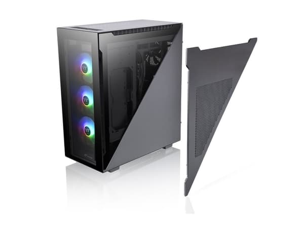 Thermaltake Divider 500 TG ARGB - Mid tower - ATX - genomskinlig sidopanel (härdat glas) - ingen strömförsörjning (PS/2) - svart - USB/ljud