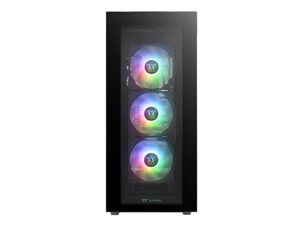 Thermaltake Divider 500 TG ARGB - Mid tower - ATX - genomskinlig sidopanel (härdat glas) - ingen strömförsörjning (PS/2) - svart - USB/ljud Svart