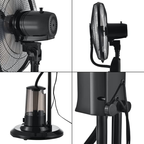 Dimfläkt 125x40x40cm 3 fläkthastigheter fuktfunktion med timer oscillerande funktion svart [in.tec]