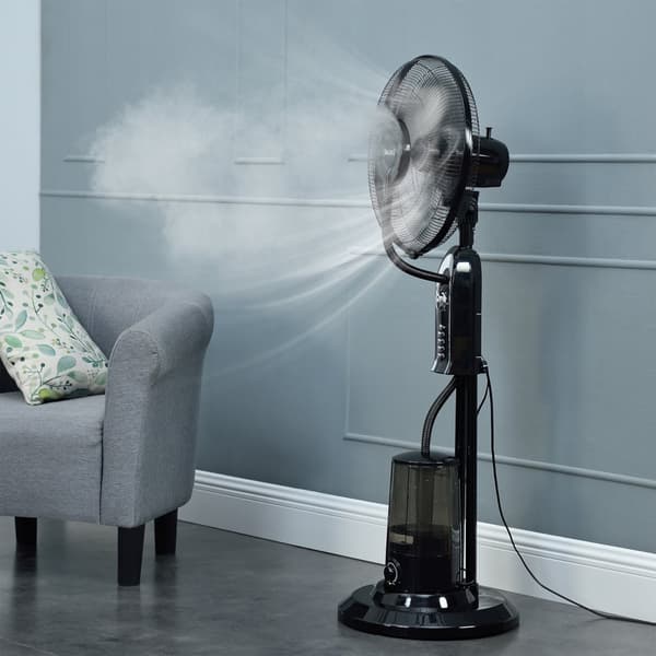Dimfläkt 125x40x40cm 3 fläkthastigheter fuktfunktion med timer oscillerande funktion svart [in.tec]