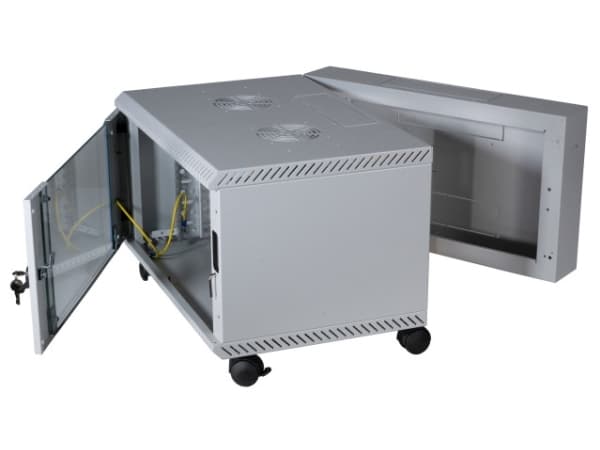 EFB Elektronik 691612VGR.50, Veggmonterbar hylle, 12U, 40 kg, Nøkkellås, Grå
