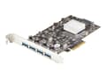 Pikkukuva 1 / 5: StarTech.com 4-Port USB PCIe Card - 10Gbps USB 3.1/3.2 Gen 2 Type-A PCI Express laajennuskortti - 2 ohjainta - 4xUSB - Windows/Mac/Linux - USB-adapte