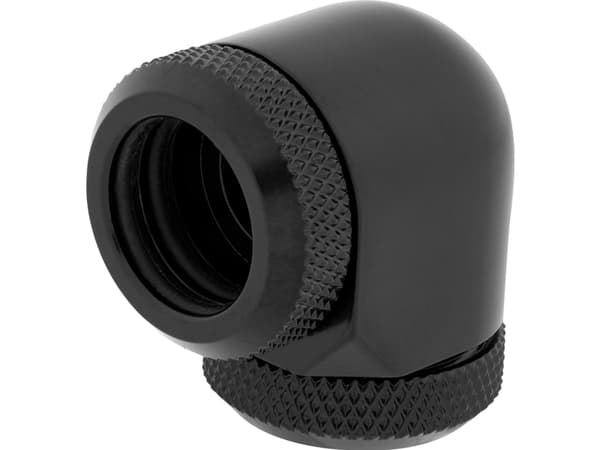 CORSAIR Hydro X Series XF Hardline 90° 14mm OD - Vätskekylsystem med vinklad montering - svart (paket om 2)