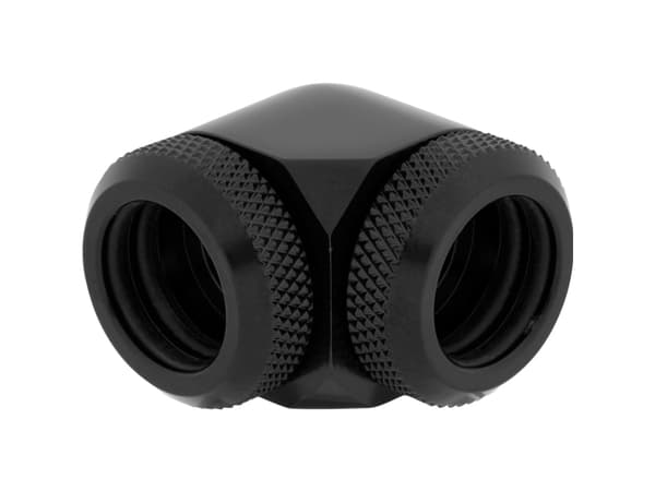 CORSAIR Hydro X Series XF Hardline 90° 14mm OD - Vätskekylsystem med vinklad montering - svart (paket om 2)