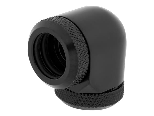 CORSAIR Hydro X Series XF Hardline 90° 14mm OD - Vinklet armatur for væskekjølesystem - svart (en pakke 2)