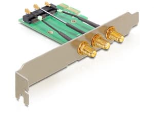 Delock Mini PCI Express > PCI Express x1 + 3 RP-SMA Ports - Stigekort