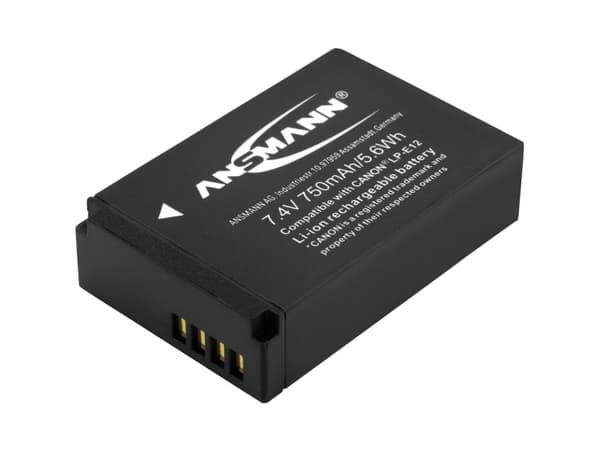 Ansmann A-Can LP-E12 - Batteri - Li-Ion - 750 mAh - for Canon EOS 100D, Kiss M, Kiss M2, Kiss X7, M, M10, M100, M2, M50, Rebel SL1; PowerShot SX70