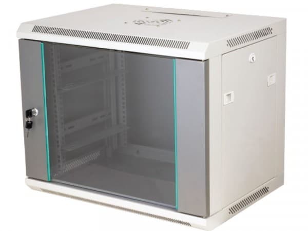 ALANTEC - Skåp - väggmontering - grå - 12U - 19"