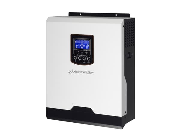 PowerWalker Inverter 3000 PWM, Interaktivt indgangsstik, 3 kVA, 3000 W, Ren sinus, 90 V, 280 V musta, Valkoinen