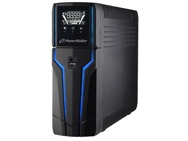 PowerWalker VI 1000 GXB IEC, Linje-Interactive, 1 kVA, 600 W, Ren sinus, 162 V, 290 V Sort