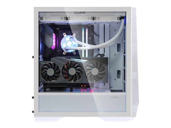 Zalman Z9 Iceberg - Mid tower - utökad ATX - genomskinlig sidopanel (härdat glas) - vit - USB/ljud
