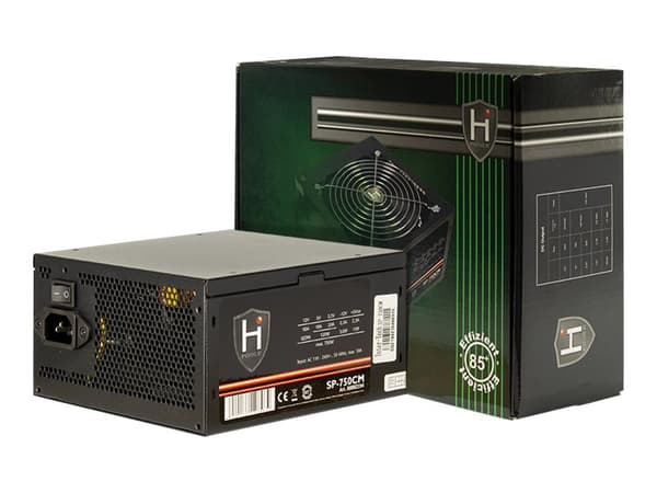 HiPower SP-750CM - Strømforsyning (intern) - ATX12V 2.3 - AC 100/240 V - 750 watt - aktiv PFC Sort