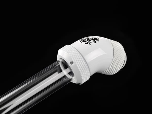 Bitspower BP-DWE45RML, Messing, Nickel, Hvit, 1/4", 45°, Væske