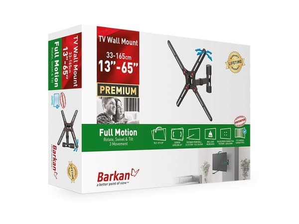 Barkan Mounting Systems BM331, 75 x 75 mm, 400 x 400 mm, -5 - 15°, -90 - 90°, 180°, Sort