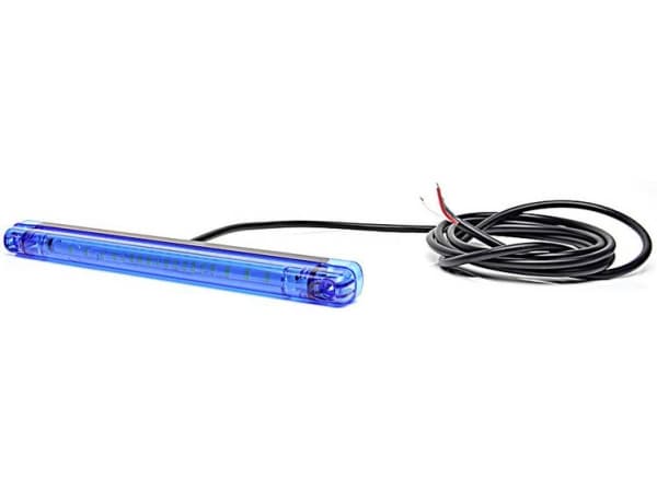 WAS Frontlys W134 1028 12 V, 24 V via ledningsnet Skruemontering, Opbygning Blå