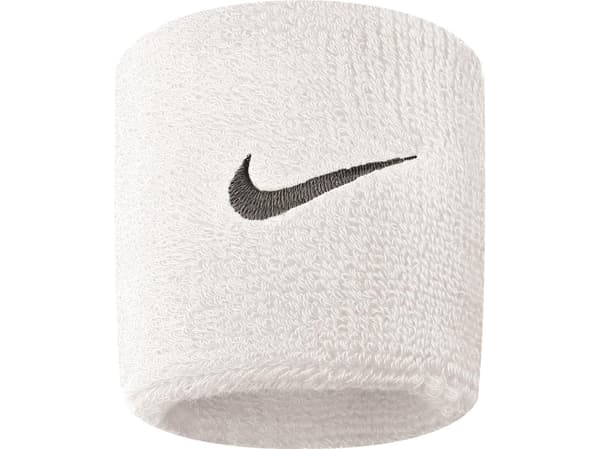 Nike jalkapallo rannekkeet Nike Swoosh valkoinen 2kpl NN04101