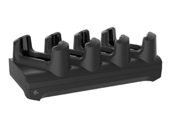 Zebra 4-Slot Charge Only Non-Locking Cradle - Laddställ till handdator + strömadapter - utgångskontakter: 4 - 19" - för Zebra EC50, EC55 Svart