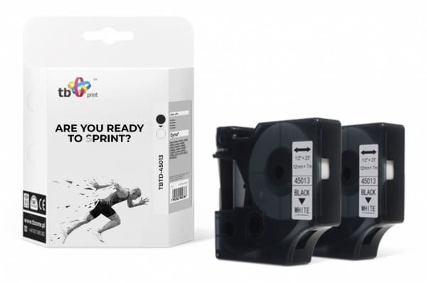TB TBTD-45013 tape for DYMO Black on White 12x7mm 2pcs.