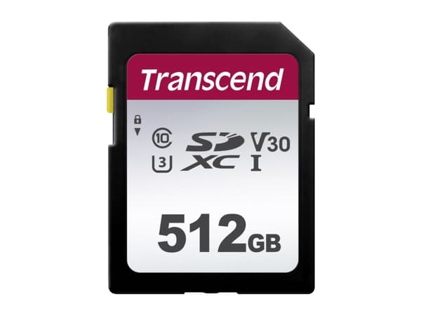 Transcend 300S - Flashminnekort - 512 GB - Video Class V30 / UHS-I U3 / Class10 - SDXC UHS-I