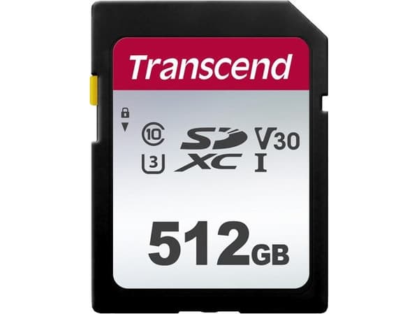 Transcend 300S - Flashminnekort - 512 GB - Video Class V30 / UHS-I U3 / Class10 - SDXC UHS-I