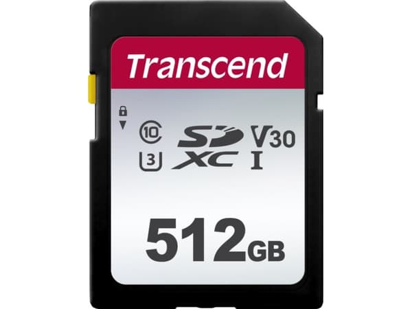 Transcend 300S - Flashminnekort - 512 GB - Video Class V30 / UHS-I U3 / Class10 - SDXC UHS-I