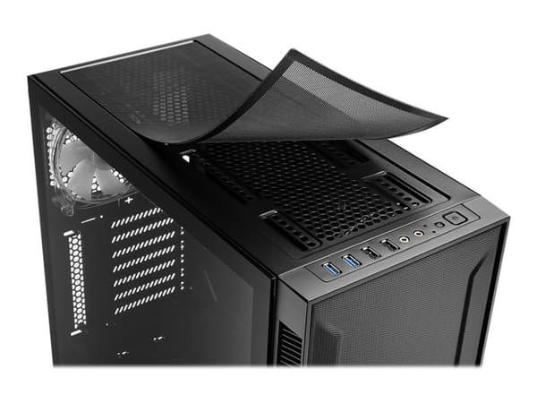 Sharkoon TG6M RGB - Tower - ATX - genomskinlig sidopanel (härdat glas) - ingen strömförsörjning - USB/ljud