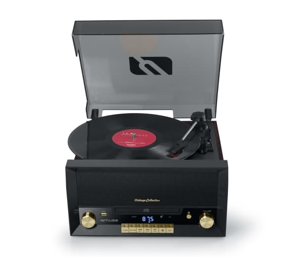 Muse MT112W, Hihnakäyttöinen levysoitin, Automaattinen, Ruskea, 33,45,78 RPM, 33,45,78 RPM, FM