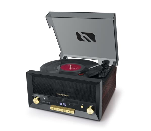 Muse MT112W, Hihnakäyttöinen levysoitin, Automaattinen, Ruskea, 33,45,78 RPM, 33,45,78 RPM, FM