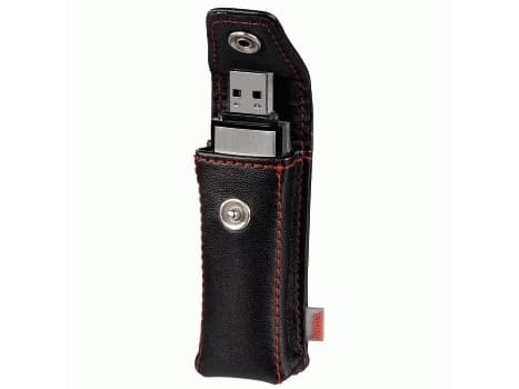 Hama USB Stick Case "Fashion", black, Konstläder, Svart, Röd, 30 mm, 20 mm, 77 mm, 1 styck