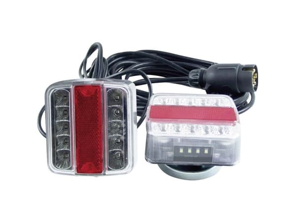 Berger & Schröter Belysningssæt 13-polet Blinklys, Bremselys, Nummerpladepære, Baglygte højre, benstre 12 V Transparent Klar glas , inkl. magnetholde