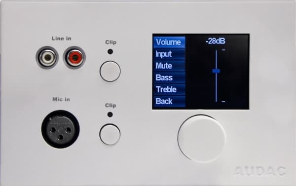 AUDAC MWX65, Käännettävä äänenvoimakkuuden säätö, Seinään asennettava, Valkoinen, Akryylinitriilibutadieenistyreeni (ABS), 153 mm, 45 mm