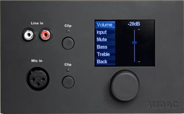 Audac MWX65 - Knapppanel - display - LCD - 2.5" - kabel - svart, RAL 9005